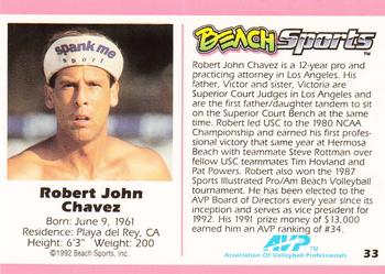 1992 Beach Sports #33 Robert John Chavez Back